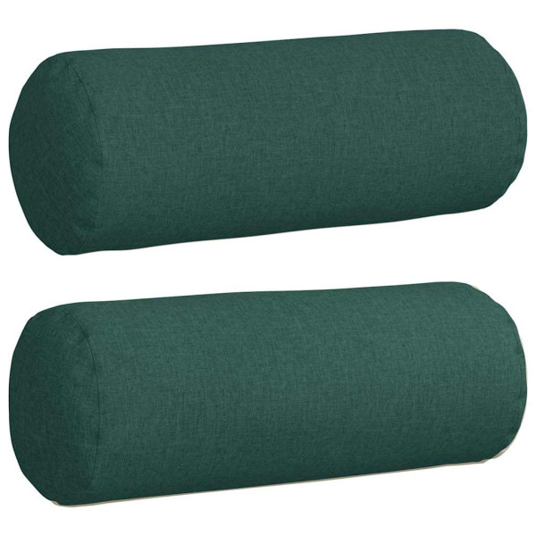 Cojines Bolster 2 pcs Verde oscuro Ø 25 x 70 cm tela M 2