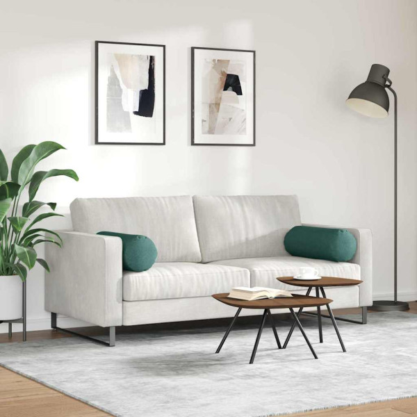 Cojines Bolster 2 pcs Verde oscuro Ø 25 x 70 cm tela M 4