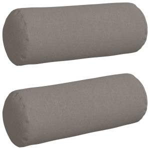 Cojines Bolster 2 pcs Taupé Ø 25 x 70 cm tela H