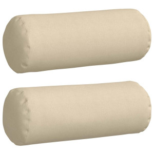 Cojines Bolster 2 pcs Crema Ø 25 x 70 cm tela H