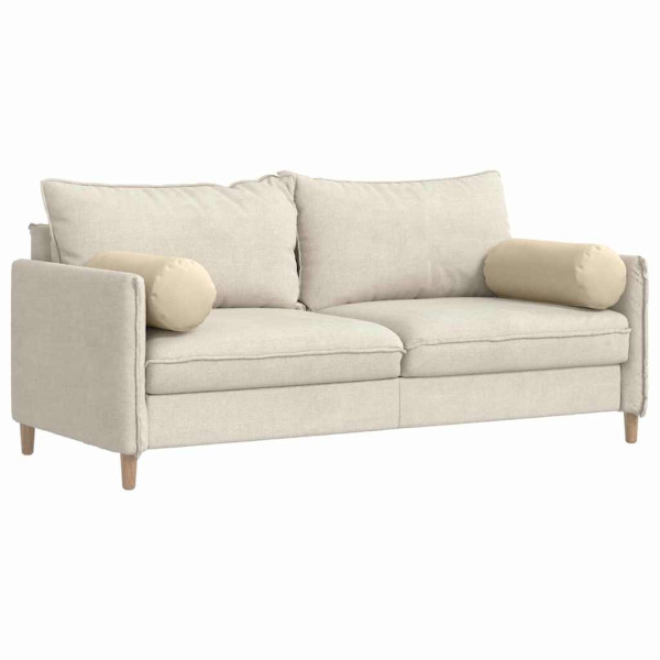 Cojines Bolster 2 pcs Crema Ø 25 x 70 cm tela M 3