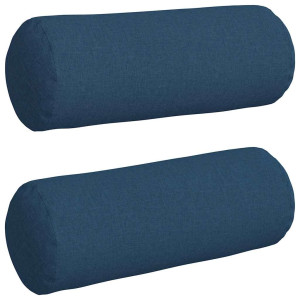 Cojines Bolster 2 pcs Azul Ø 25 x 70 cm tela H