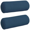Cojines Bolster 2 pcs Azul Ø 25 x 70 cm tela 2