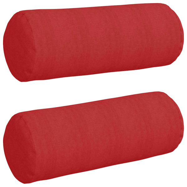 Cojines Bolster 2 pcs Rojo Ø 25 x 70 cm tela M 2
