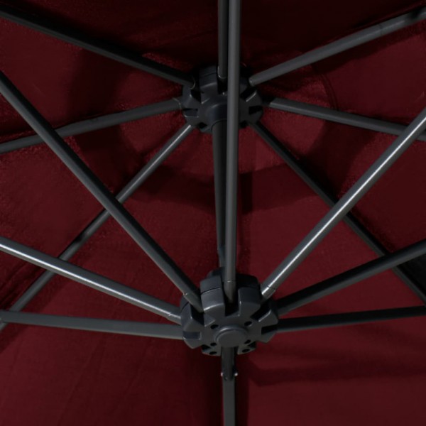 Sombrilla de pared con barra de metal 300 cm burdeos M 2