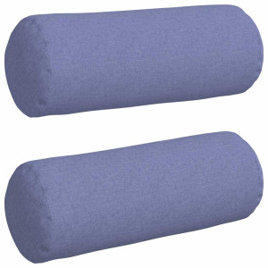Cojines Bolster 2 pcs Azul jeans Ø 25 x 70 cm tela H