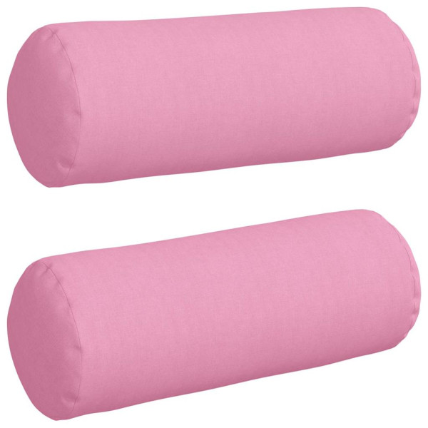 Cojines Bolster 2 pcs Rosa Ø 25 x 70 cm tela M 2