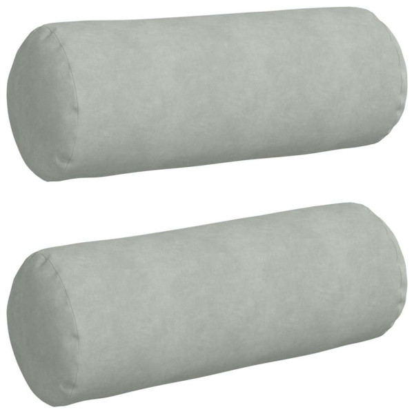 Cojines Bolster 2 pcs Gris Claro Ø 25 x 70 cm Tela de pana M 2
