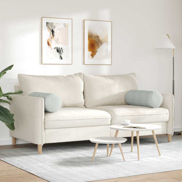 Cojines Bolster 2 pcs Gris Claro Ø 25 x 70 cm Tela de pana M 4