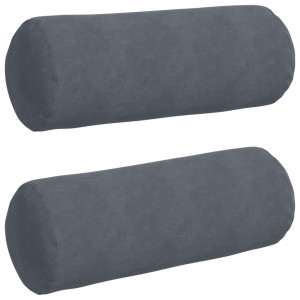 Cojines Bolster 2 pcs Gris oscuro Ø 25 x 70 cm Tela de pana H