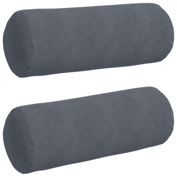 Cojines Bolster 2 pcs Gris oscuro Ø 25 x 70 cm Tela de pana M 2