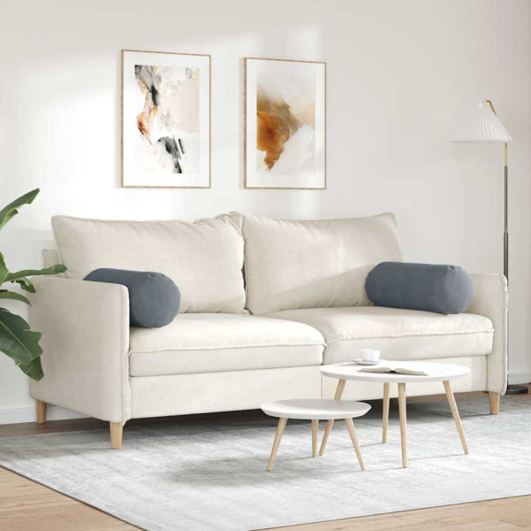 Cojines Bolster 2 pcs Gris oscuro Ø 25 x 70 cm Tela de pana M 4