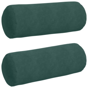 Cojines Bolster 2 pcs Verde oscuro Ø 25 x 70 cm Tela de pana H