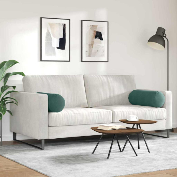 Cojines Bolster 2 pcs Verde oscuro Ø 25 x 70 cm Tela de pana M 4