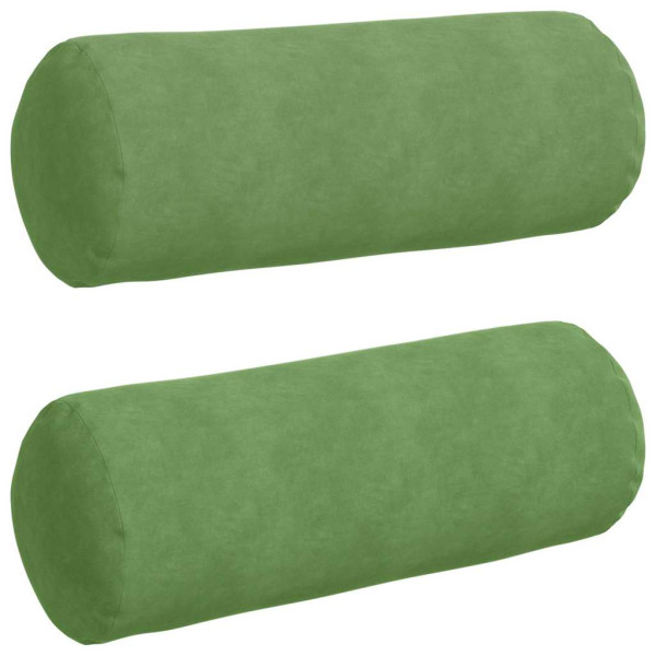 Cojines Bolster 2 pcs Verde claro Ø 25 x 70 cm Tela de pana M 2