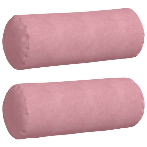 Cojines Bolster 2 pcs Rosa Ø 25 x 70 cm Tela de pana M 2
