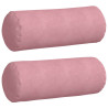 Cojines Bolster 2 pcs Rosa Ø 25 x 70 cm Tela de pana 2