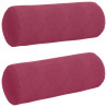 Cojines Bolster 2 pcs Rojo vino Ø 25 x 70 cm Tela de pana 2
