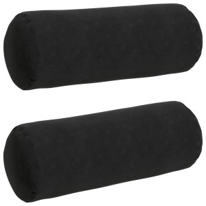 Cojines Bolster 2 pcs Negro Ø 25 x 70 cm Tela de pana H