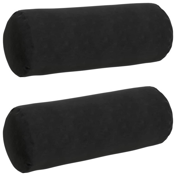Cojines Bolster 2 pcs Negro Ø 25 x 70 cm Tela de pana M 2