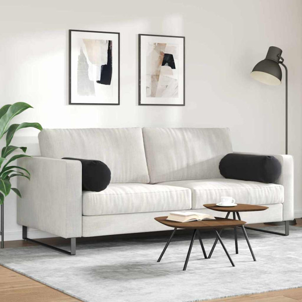 Cojines Bolster 2 pcs Negro Ø 25 x 70 cm Tela de pana M 4