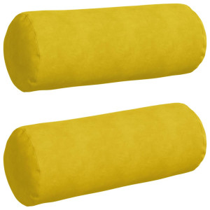 Cojines Bolster 2 pcs Amarillo Ø 25 x 70 cm Tela de pana H