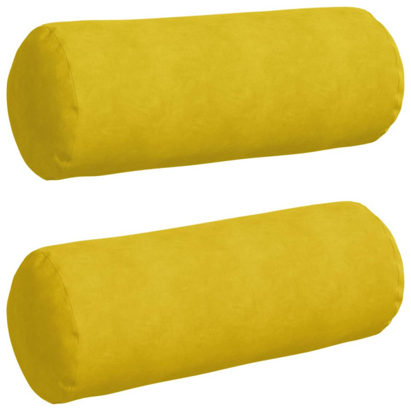 Cojines Bolster 2 pcs Amarillo Ø 25 x 70 cm Tela de pana M 2