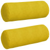 Cojines Bolster 2 pcs Amarillo Ø 25 x 70 cm Tela de pana 2