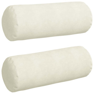 Cojines Bolster 2 pcs Crema Ø 25 x 70 cm Tela de pana H