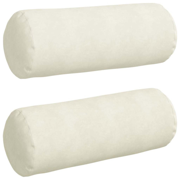 Cojines Bolster 2 pcs Crema Ø 25 x 70 cm Tela de pana M 2