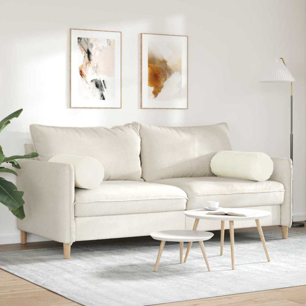 Cojines Bolster 2 pcs Crema Ø 25 x 70 cm Tela de pana M 4