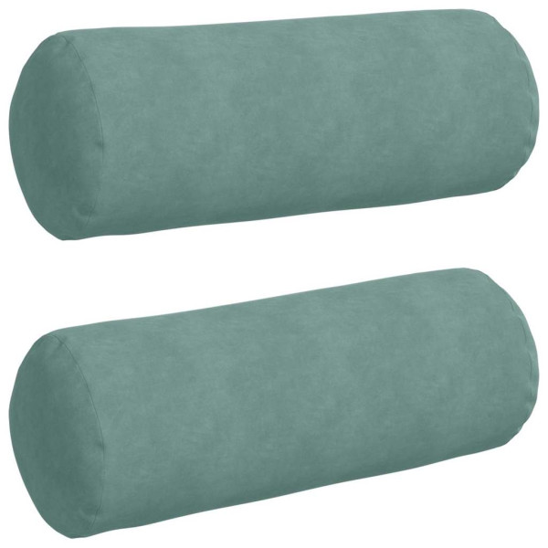 Cojines Bolster 2 pcs Verde Mar Ø 25 x 70 cm Tela de pana M 2