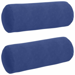 Cojines Bolster 2 pcs Azul Policía Ø 25 x 70 cm Tela de pana H