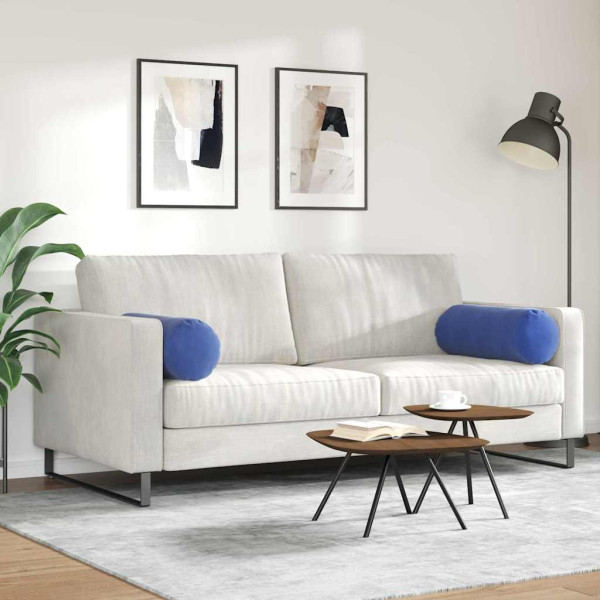 Cojines Bolster 2 pcs Azul Policía Ø 25 x 70 cm Tela de pana M 4