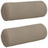 Cojines Bolster 2 pcs Taupé Ø 25 x 70 cm Tela de microfibra 2