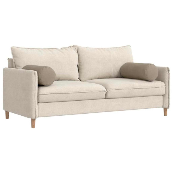 Cojines Bolster 2 pcs Taupé Ø 25 x 70 cm Tela de microfibra M 3