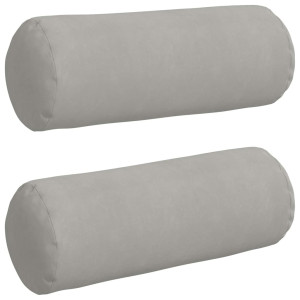Cojines Bolster 2 pcs Gris Claro Ø 25 x 70 cm H