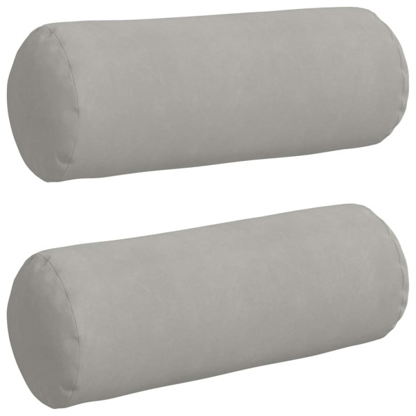 Cojines Bolster 2 pcs Gris Claro Ø 25 x 70 cm M 2
