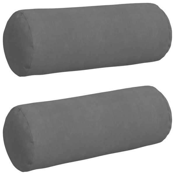 Cojines Bolster 2 pcs Gris oscuro Ø 25 x 70 cm M 2