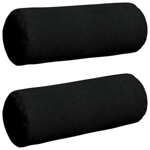 Cojines Bolster 2 pcs Negro Ø 25 x 70 cm Tela de microfibra H