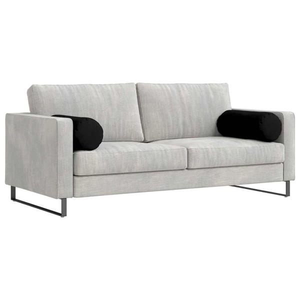 Cojines Bolster 2 pcs Negro Ø 25 x 70 cm Tela de microfibra M 3