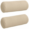 Cojines Bolster 2 pcs Crema Ø 25 x 70 cm Tela de microfibra 2