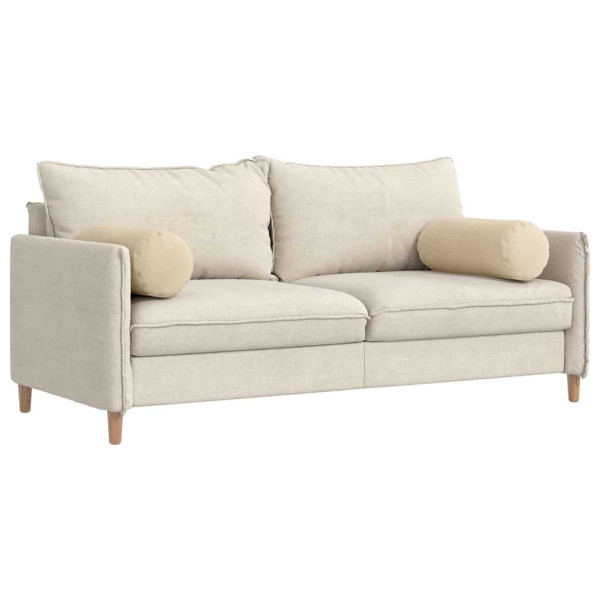 Cojines Bolster 2 pcs Crema Ø 25 x 70 cm Tela de microfibra M 3