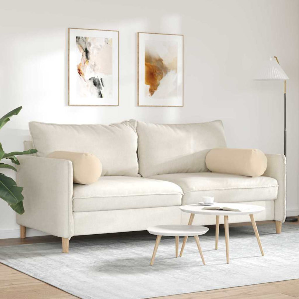 Cojines Bolster 2 pcs Crema Ø 25 x 70 cm Tela de microfibra M 4