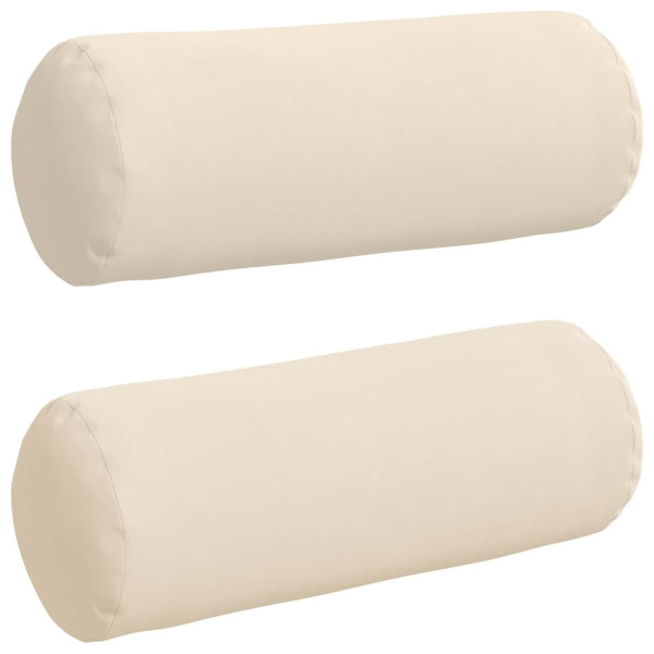Cojines Bolster 2 pcs Beige Ø 25 x 70 cm Tela de microfibra M 2