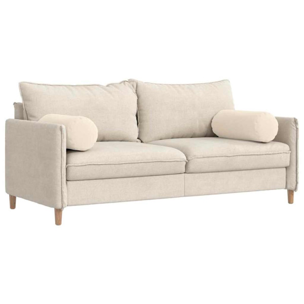 Cojines Bolster 2 pcs Beige Ø 25 x 70 cm Tela de microfibra M 3