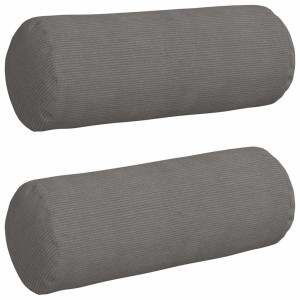 Cojines Bolster 2 pcs Gris Claro Ø 25 x 70 cm Tela de pana H