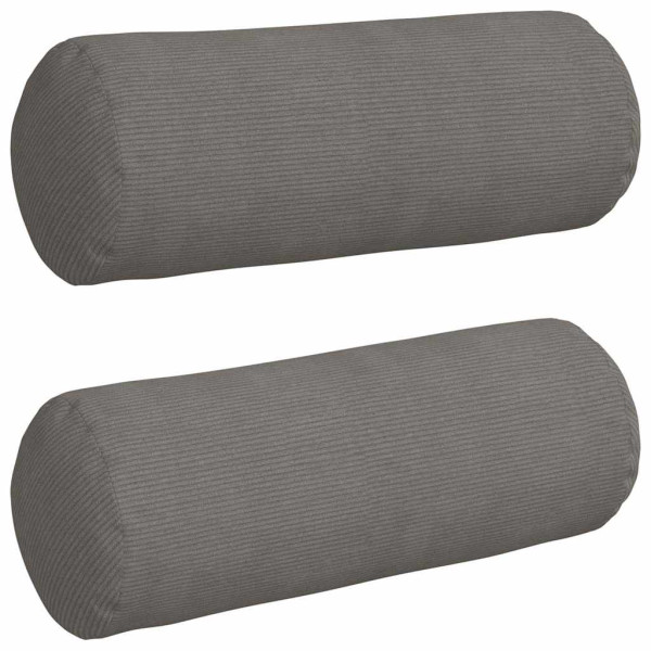 Cojines Bolster 2 pcs Gris Claro Ø 25 x 70 cm Tela de pana M 2