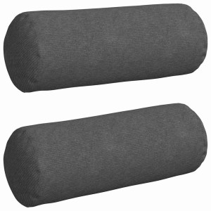 Cojines Bolster 2 pcs Gris oscuro Ø 25 x 70 cm Tela de pana H