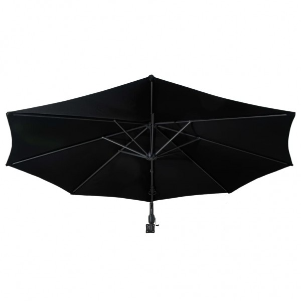 Sombrilla de pared con palo de metal negro 300 cm M 4